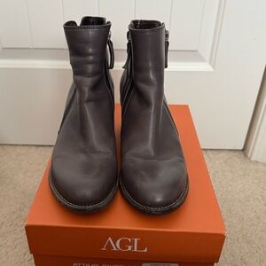 AGL Grey Leather Boots